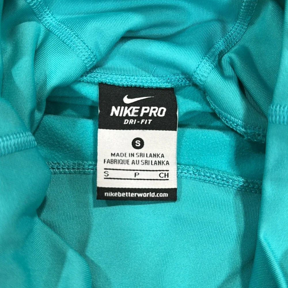 Nike Pro Dri-FIT Women’s Sz S Turquoise Top long sleeve - Picture 6 of 7